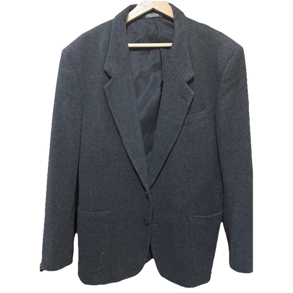 Vintage GGG Gray Blazer‎ Cashmere Wool Blend Men's 42L EUC Formal Dress